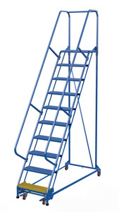 Vestil Steel Standard Slope Ladder - 58 Degree 10 Perforated 23-9/16 In. Step 350 lb - Blue