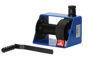 Vestil Steel Hand Winch Vertical Handle Worm Gear - 1000 lb - Blue