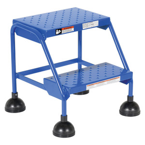 Vestil Steel Commercial Spring Loaded Ladders - 58 Degree 2 Perforated 16 In. Step Width 300 lb - Blue