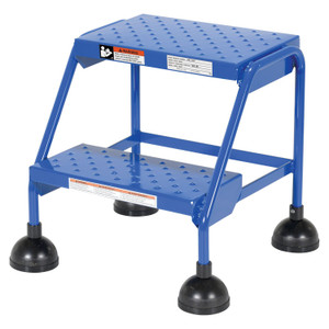 Vestil Steel Commercial Spring Loaded Ladders - 58 Degree 2 Perforated 16 In. Step Width 300 lb - Blue