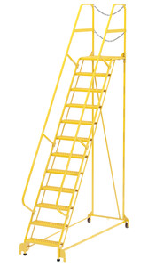 Vestil Steel Maintenance Ladder - 58 Degree 12 Grip Strut 24 In. Step Width 350 lb - Yellow