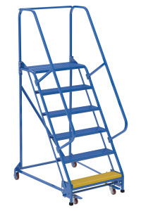 Vestil Steel Standard Slope Ladder - 58 Degree 6 Perforated 30-1/4 In. Step Width 350 lb - Blue