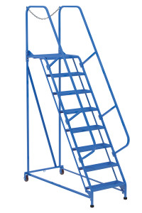 Vestil Steel Maintenance Ladder - 58 Degree 8 Perforated 24 In. Step Width 350 lb - Blue
