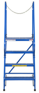 Vestil Steel Maintenance Ladder - 58 Degree 4 Grip Strut 24 In. Step Width 350 lb - Blue