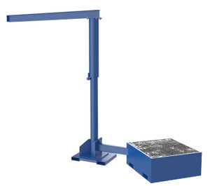 Vestil Steel Portable Offset Jib Crane with Filled Base - 8 Ft. I-Beam 500 lb - Blue