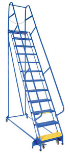 Vestil Steel Standard Slope Ladder - 58 Degree 12 Perforated 23-9/16 In. Step 350 lb - Blue