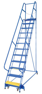 Vestil Steel Standard Slope Ladder - 58 Degree 12 Perforated 23-9/16 In. Step 350 lb - Blue