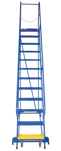 Vestil Steel Standard Slope Ladder - 58 Degree 12 Perforated 23-9/16 In. Step 350 lb - Blue