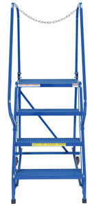 Vestil Steel Maintenance Ladder - 58 Degree 4 Perforated 24 In. Step Width 350 lb - Blue