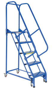 Vestil Steel Standard Slope Ladder - 58 Degree 5 Perforated 16-13/16 In. Step Width 350 lb - Blue