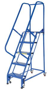 Vestil Steel Standard Slope Ladder - 58 Degree 5 Perforated 16-13/16 In. Step Width 350 lb - Blue