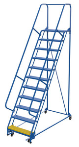 Vestil Steel Standard Slope Ladder - 58 Degree 11 Perforated 30-1/4 In. Step Width 350 lb - Blue