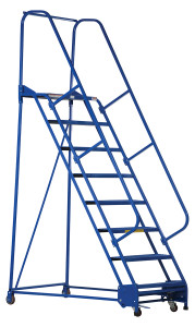Vestil Steel Standard Slope Ladder - 58 Degree 8 Perforated 30-1/4 In. Step Width 350 lb - Blue