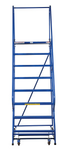 Vestil Steel Standard Slope Ladder - 58 Degree 8 Perforated 30-1/4 In. Step Width 350 lb - Blue
