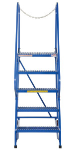 Vestil Steel Maintenance Ladder - 58 Degree 5 Grip Strut 24 In. Step Width 350 lb - Blue