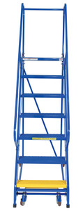 Vestil Steel Standard Slope Ladder - 58 Degree 7 Perforated 23-9/16 In. Step 350 lb - Blue