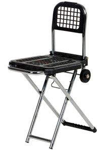 Vestil Steel and Plastic Multi-Function Luggage Cart - 225 lb - Black and Silver