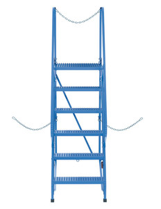 Vestil Steel Semi-Trailer Access Ladder - 58 Degree 6 Grip Strut 24 In. Step Width 350 lb - Blue