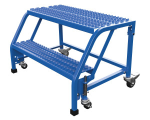 Vestil Steel Standard Slope Ladder No Rail - 58 Degree 2 Grip Strut 30-1/4 In. Step Width 350 lb - Blue