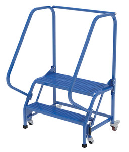 Vestil Steel Standard Slope Ladder - 58 Degree 2 Perforated 30-1/4 In. Step Width 350 lb - Blue