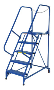 Vestil Steel Maintenance Ladder - 58 Degree 5 Perforated 24 In. Step Width 350 lb - Blue