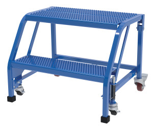 Vestil Steel Standard Slope Ladder - 58 Degree 2 Perforated No Handrail Step 350 lb - Blue