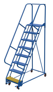Vestil Steel Standard Slope Ladder - 58 Degree 8 Perforated 23-9/16 In. Step 350 lb - Blue