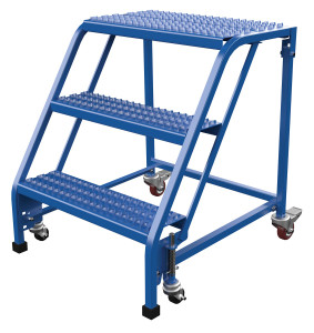 Vestil Steel Standard Slope Ladder - 58 Degree 3 Grip No Handrail Step 350 lb - Blue