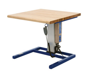 Vestil Steel Linear Actuated Adjustable Height Workstation - 36 In. x 36 In. x 29-1/8 In. 500 lb - Brown