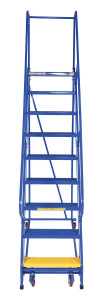 Vestil Steel Standard Slope Ladder - 58 Degree 9 Perforated 23-9/16 In. Step 350 lb - Blue
