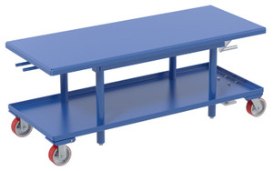 Vestil Steel Low Profile Post Table - 24 In. x 60 In. 2000 lb - Blue