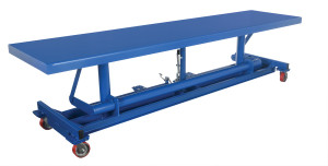 Vestil Steel Ergonomic Long Deck Cart - 120 In. x 30-1/4 In. x 31 In. 2,000 lb - Blue