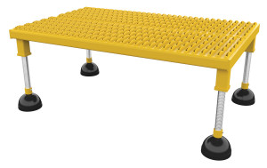 Vestil Steel Portable Adjustable Height Grip Strut Worker Stand High - 38-5/8 In. x 24-3/16 In. x 11-1/2 In. 500 lb - Yellow