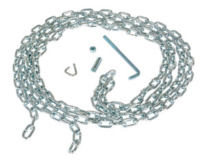 Vestil Steel Heavy Duty Coil Chain with Hanger - 15 Ft. Length - Silver
