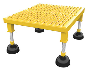Vestil Steel Portable Adjustable Height Grip Strut Worker Stand Low - 24-3/16 In. x 21-3/4 In. x 8-3/4 In. 500 lb - Yellow