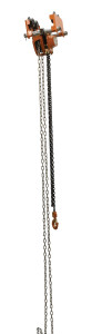 Vestil Steel Low Headroom Chain Hoist Push Trolley - 10-1/4 In. x 9-1/2 In. x 10 In. 1,000 lb - Orange