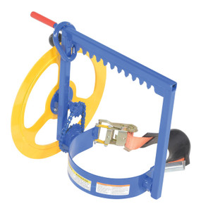 Vestil Steel Manual Overhead Pail Dispenser - 22-3/4 In. x 17 In. x 20-5/8 In. 200 lb - Blue and Yellow