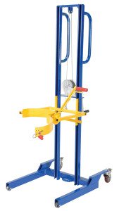 Vestil Steel Variable Height Pail Dispenser - 125 lb - Blue and Yellow