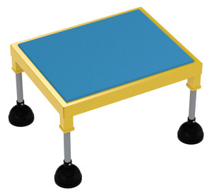 Vestil Steel Portable Adjustable Height Worker Stand High Ergonomic Deck - 26-1/2 In. x 21-1/2 In. x 11-1/2 In. 500 lb - Yellow