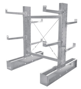Vestil Galvanized Medium Duty Double Sided Cantilever Rack Set - 36 In. Arms 16,400 lb - Silver