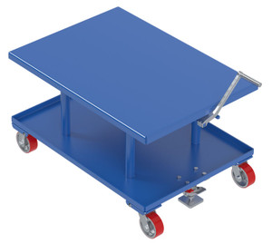 Vestil Steel Low Profile Post Table - 30 In. x 42 In. 2000 lb - Blue