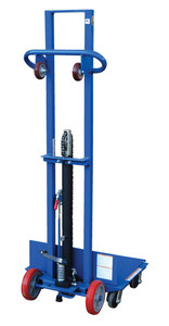 Vestil Steel Lite Load Lift With Foot Pump, Swivel Casters and Manual Floor Lock - 24 In. x 20 In. Platform 400 lb - Blue