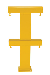 Vestil Steel Modular Guard System Straight Post 2 Rail - 7-5/8 In x 18 In. x 36 In - Yellow