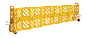 Vestil Plastic Mobile Safety Barrier - 23 In. x 13 In. x 40 In. - Yellow