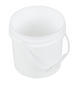 Vestil High Density Polyethylene Open Head Pail with Plastic Handle - 7-1/2 In. x 7-1/2 In. x 7-1/2 In. 1 Gallon - White