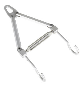 Vestil Steel Double Hook Hoist Attachment - 250 lb - Gray