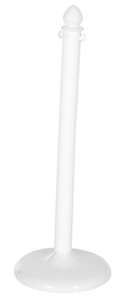 Vestil Plastic Barricade Floor Mounts - 4 Pack 14 In. x 14 In. x 38-1/2 In. - White