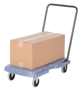 Vestil High Density Polyethylene Platform Truck Standard Fold Down Handle - 31-1/2 In. x 20-1/2 In. x 11 In. 500 lb - Gray