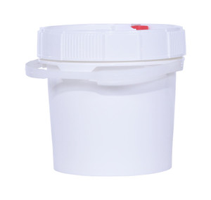 Vestil High Density Polyethylene Screw Top Pail and Lid - 12-5/8 In. x 12-5/8 In. x 12-3/16 In. 3-1/2 Gallon - White