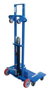 Vestil Steel Low Profile Lite Load Lift With Foot Pump, Swivel Casters and Manual Floor Lock - 20 In. x 20 In. Platform 400 lb - Blue
